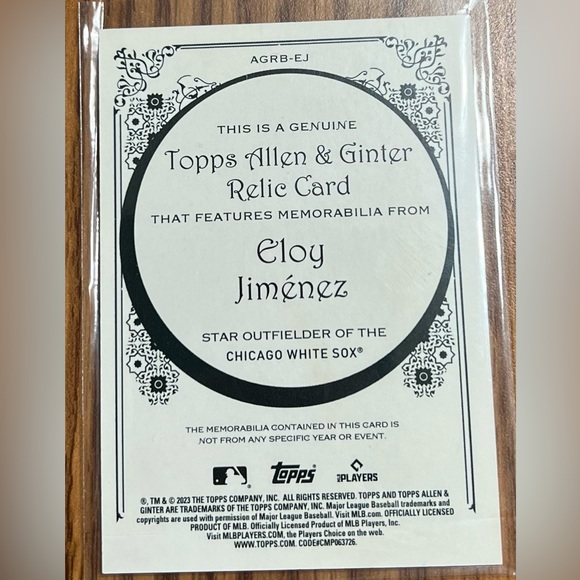 2023 Eloy Jimenez memorabilia card! - Picture 2 of 2